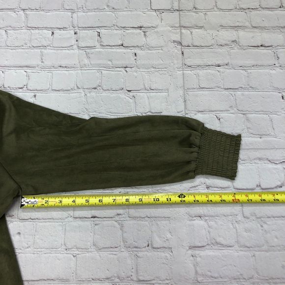 JOH Women Long Sleeve Blouse Top Shirt Size Small Olive Green B227 -8 - Picture 6 of 16